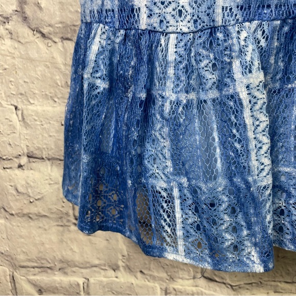 Betsey Johnson Bambi Blue Lace Patch Boho Kimono Dress Statement Sleeves 8 - Picture 9 of 15